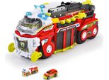 Dickie Toys - Autopompa Grande (55 Cm) - Autopompa Di Soccorso Ibrida Per Bambini Con Funzione Di Spruzzo D'acqua, Scala Estensibile, Luci E Suoni + 2 Piccoli Veicoli