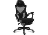 Huzaro Combat 3.0 | Sedia Da Gioco Sedia Da Scrivania Poltrona Da Gioco | Schienale Regolabile In Altezza Poggiapiedi | Fino A 140 Kg | Tessuto | Grigio