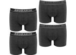 Brubaker Boxer Retrò Da Uomo - Confezione Da 4 Pantaloncini Retrò - Pantaloni Boxer Hipster Con Cintura In Vita Comodi E Traspiranti Senza Apertura - Intimo Da Uomo In Cotone - Antracite Taglia M