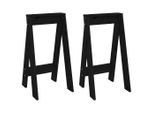 Syfax™ Sgabelli 2 Pz Nero 40X40X75 Cm In Legno Massello Di Pino