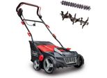 Arieggiatore Elettrico Scheppach SC38 Per La Rimozione Del Muschio | Larghezza Di Taglio Di 38 Cm | Cassone Da 45L | Potenza Di 1600W | Altezza Di Lavoro Regolabile Da -12 A +6 Mm