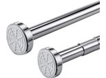 Binario Per Tende Da Doccia Da 80 Cm Senza Foratura Regolabile Da 85 Cm A 140 Cm, Binario Telescopico Estensibile Per Doccia E Vasca Da Bagno, Binario Per Tende In Acciaio Inox Per Il Fissaggio, Binario Per Armadi In Argento