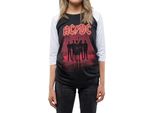 Ac/Dc - Maglietta "PWR-UP Uk"" Da Donna Con Maniche Raglan RO3931 (3XL) (Nero/Bianco)"