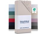 Blumtal Basics Topper Lenzuolo 180X200Cm In Jersey - Lenzuolo Matrimoniale In 100% Cotone - Avorio