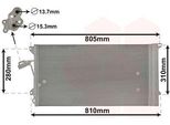 Van Wezel 58005244 Condensatore Climatizzatore Condensatore Climatizzatore Per Vw Touareg (7LA, 7L6, 7L7) + Essiccatore