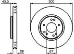Bosch 0 986 478 526 - Oe A 124 421 26 12 Disco Freno Per Classe E (W124), Sl (R129)