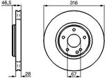 Bosch 0 986 478 625 - Oe A 210 421 14 12 Disco Freno Per Classe C (W202), Clk (A208), Classe E (W210), Classe E (VF210), Classe E (S210)