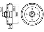 Bosch 0 986 477 111 - Oe 171 501 615 B Tamburo Del Freno Con Cuscinetto Ruota Per Toledo I (1L2), Ibiza (6K), Cordoba (6K), Jetta Ii (165, 19E, 1G2), Polo (80, 86C), Polo (6N), Polo (6V)