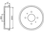 Bosch 0 986 477 235 - Oe 4544230101 Tamburo Del Freno Per Forfour (454)