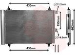 Van Wezel 09005241 - Condensatore Aria Condizionata Oe 6455CN Con Essiccatore Per Xsara, Berlingo, Partner (5, G), Partner