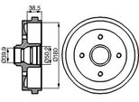 Bosch 0 986 477 002 - Oe 171 501 615 Tamburo Del Freno Per Arosa (6H), Cordoba (6K), Ibiza (6K), Toledo I (1L2), Jetta Ii (165, 19E, 1G2), Polo (6V), Polo (80, 86C)
