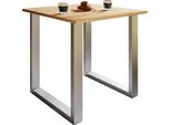Tavolo Da Pranzo Xona Argento / Rovere Di Miele A. 76 X L. 80 X P. 50 Cm