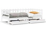 Vidaxl Letto Da Giorno Con Cassetti Bianco 90X190 Cm In Legno Di Pino