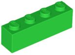 Lego® 100 Pezzi 3010 Mattoncini 1X4 Parte Basic 100 Verde Chiaro