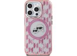 Karl Lagerfeld Iml Monogram Karl & Choupette Head Custodia Magsafe Per Iphone 16 - Rosa