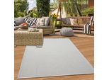 Robusto Tappeto Per Interni Ed Esterni Effetto 3D A Tinta Unita Monocolore Crema Dimensioni - 160 X 220 Cm