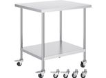 Piano Di Lavoro In Acciaio Inox - Tavolo Di Preparazione Commerciale Con Rotelle - 762X457 Mm - Flessibile E Pratico Per Le Cucine Professionali