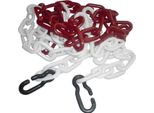 Catena A Barriera In Polipropilene Carbonato Rosso/Bianco 9Mm L.3M L.2 Ganci Universali