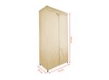 Armadio In Tessuto Beige - 150 X 75 Cm - Armadio Mobile Con Asta Appendiabiti