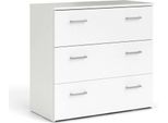 Dmora Cassettiera Adal 36X74.1X69.9H Cm Bianco, 3 Cassetti Apertura Scorrevole