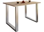 Tavolo Da Pranzo Xona Argento / Sonoma Rovere A. 76 X L. 80 X P. 50 Cm