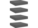 Vidaxl Mensole Sospese 4 Pz. Grigio Lucido 23X23,5X3,8 Cm Mdf