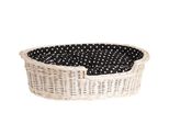 Cestino Per Cani In Vimini Ovale Con Cuscino 85X67 H21 Cm