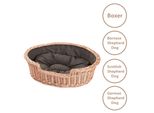Cestino Per Cani In Vimini Ovale Con Un Cuscino 85X67 H21