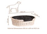Cestino Per Cani In Vimini Ovale 100X75 H27 Cm
