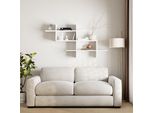 Decortie Halic Scaffale A Parete Libreria Moderna Bianco, 150 X 22 X 82 Cm