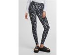 DáMské Leginy Urban Classics Ladies Soft Aop Leggings Blackleo - Xxl