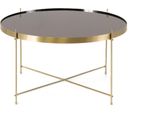 Marissa - Tavolino (70 X 70 X 40H) In Vetro Temperato Ottone