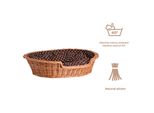 Cestino Per Cani In Vimini Ovale Con Cuscino 60X43 H16 Cm