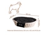 Cestino Per Cani In Vimini Con Nome 80X60 H20 Cm