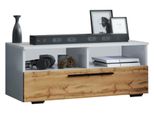 Mobili Tv Arila Rovere Bianco / Miele A. 39 X L. 95 X P. 40 Cm