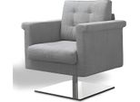 Design Divano Lounge Tessile Sedile Grigio Arredamento Poltrona Monoposto Tessuto Relax Seduta