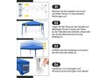 Aopunly Gazebo Pieghevole 3X3M Blu Con Luce Solare A Led Con Pareti Laterali Tenda Per Feste Protezione Uv Regolabile In Altezza Con Borsa Per Il Trasporto, Per Il Campeggio All'aperto In Giardino