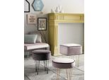Sgabello 3X Pouf Pouf Pouf Tessuto Poggiapiedi Italia
