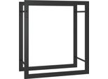 Vidaxl Porta Legna Nero Opaco 50X28X56 Cm In Acciaio