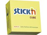 Blocchetto Autoadesivo Stick'n Hopax, 76X76 Mm, Cubo, Giallo Neon, 400 Fogli