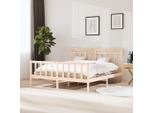 The Living Store Letto In Legno Massiccio 160X200 Cm