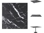 Vidaxl Piano Da Tavolo Nero 60X60 Cm In Vetro Temperato 6 Mm Effetto Marmo - Piani Da Tavolo