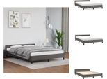 Vidaxl Struttura Letto Con Testiera Grigia 140X200 Cm In Pelle Finta - Letti E Strutture Letto