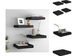 Vidaxl Mensole Da Parete Galleggianti 4 Pezzi Nero 23X23,5X3,8Cm Mdf - Mensole Da Parete