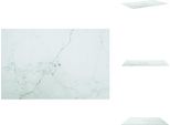 Vidaxl Piano Da Tavolo Bianco 100X62 Cm In Vetro Temperato 8 Mm Effetto Marmo - Piani Da Tavolo