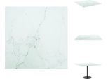 Vidaxl Piano Da Tavolo Bianco 60X60 Cm In Vetro Temperato 6 Mm Effetto Marmo - Piani Da Tavolo