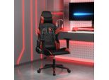 The Living Store Sedia Da Gioco Con Funzione Massaggio In Ecopelle Nera E Rosso Vino