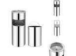 Vidaxl Cestino Per Rifiuti Con Posacenere Hotel 30 L In Acciaio Inox - Cestini E Cestini Per Rifiuti