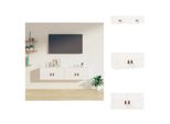 Vidaxl Armadi A Muro 2 Pz. Bianco 60X30X30 Cm In Legno Di Pino Massiccio - Mensole A Muro