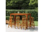 The Living Store Sgabelli Da Bar 8 Pz. Legno Massiccio Di Acacia